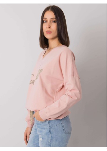 Tmavopúdrovo ružová mikina s potlačou