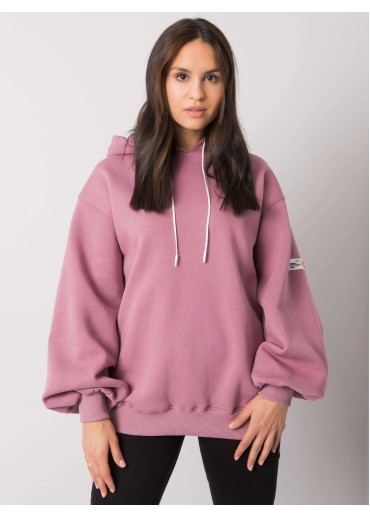 Tmavopúdrovo ružová mikina s kapucňou