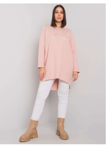 Tmavopúdrovo ružová tunika s potlačou