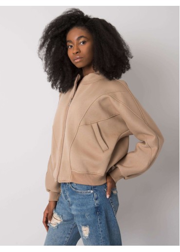 Béžovo hnedá dámska mikina