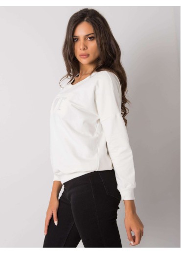 Smotanovo biela mikina s nápisom