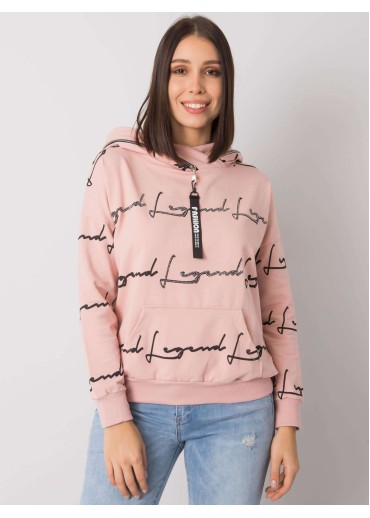 Tmavopúdrovo ružová dámska mikina s kapucňou