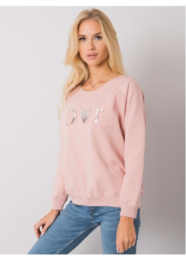 Tmavopúdrovo ružová mikina s nápisom
