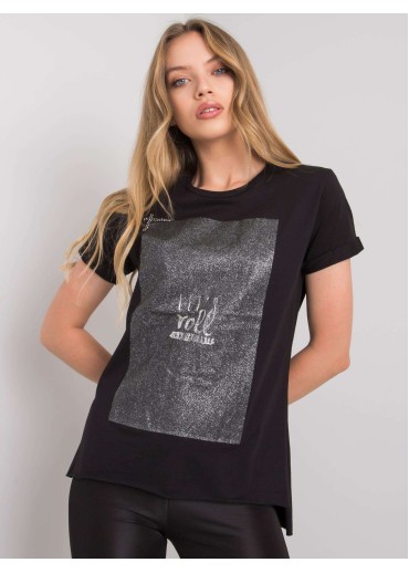 Čierne basic tričko s potlačou