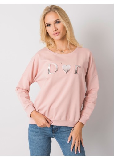 Tmavopúdrovo ružová mikina s nápisom