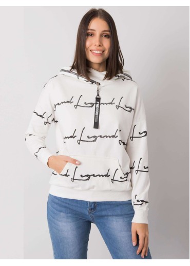 Smotanovo biela dámska mikina s kapucňou