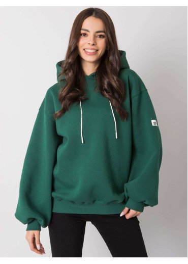 Tmavozelená mikina s kapucňou