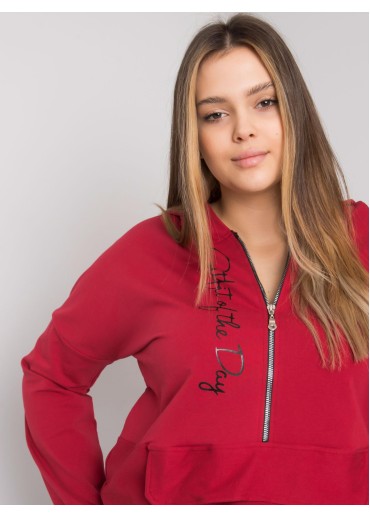 Bordovo červená mikina s kapucňou