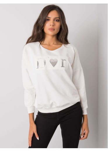 Smotanovo biela mikina s nápisom