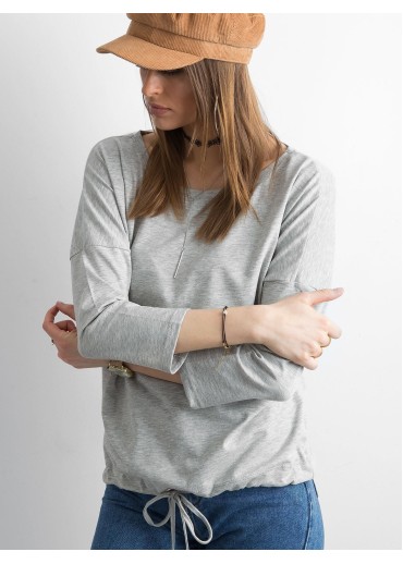 Sivé tričko so šnúrkami