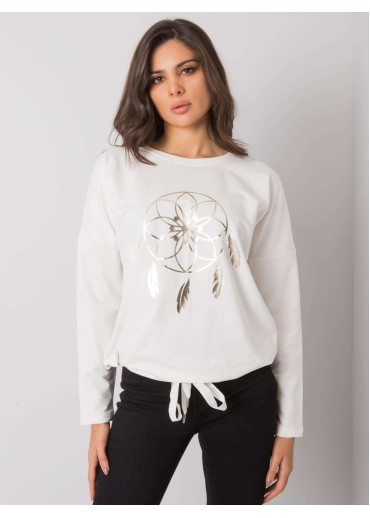 Smotanovo biele tričko s dlhým rukávom