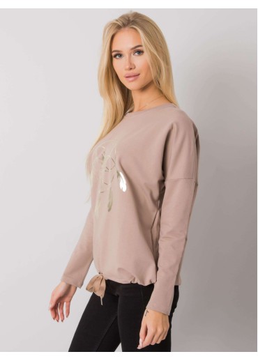 Béžovo hnedé tričko s dlhým rukávom