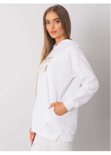 Biela mikina s kapucňou