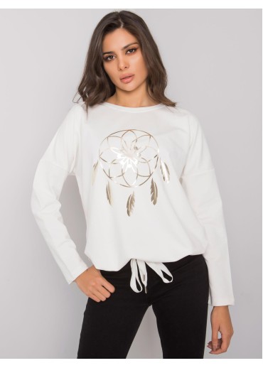 Smotanovo biele tričko s dlhým rukávom