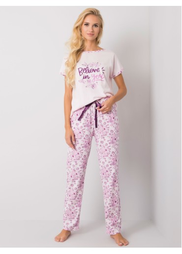 Púdrovo ružové dámske pyžamo