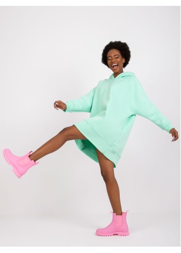 Mätovo zelená mikinová tunika