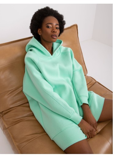 Mätovo zelená mikinová tunika