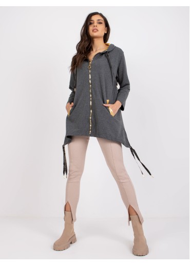 Tmavosivá asymetrická mikina