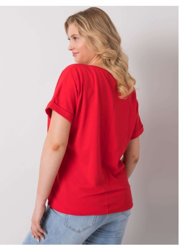 Červené one size tričko s výšivkou