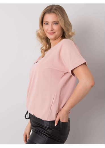 Tmavopúdrovo ružové one size tričko s výšivkou