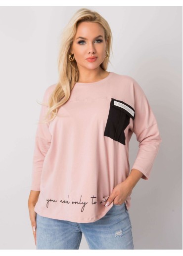 Tmavopúdrovo ružové dámske tričko s vreckom
