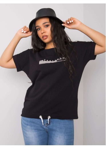 Čierne one size tričko s výšivkou