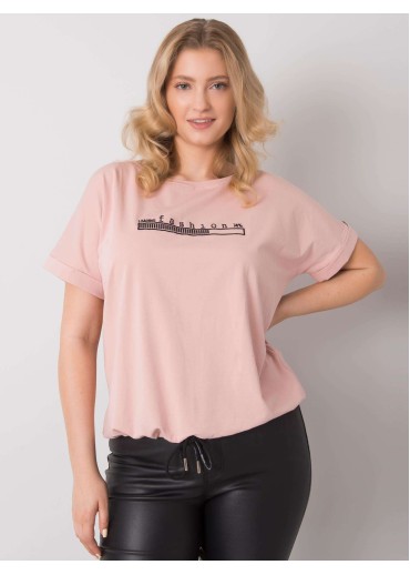 Tmavopúdrovo ružové one size tričko s výšivkou