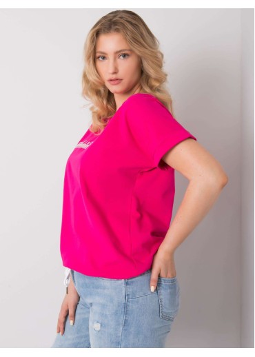 Fuchsiovo ružové one size tričko s výšivkou