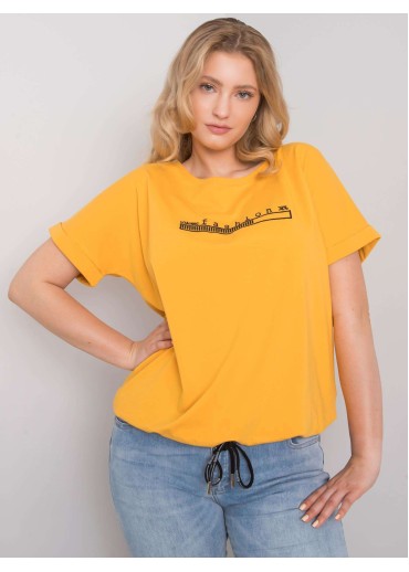 Žlté one size tričko s výšivkou