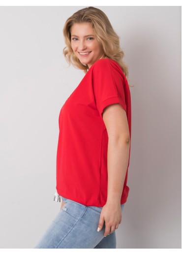 Červené one size tričko s výšivkou