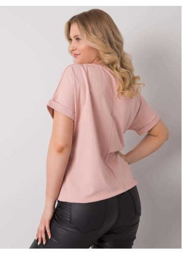 Tmavopúdrovo ružové one size tričko s výšivkou