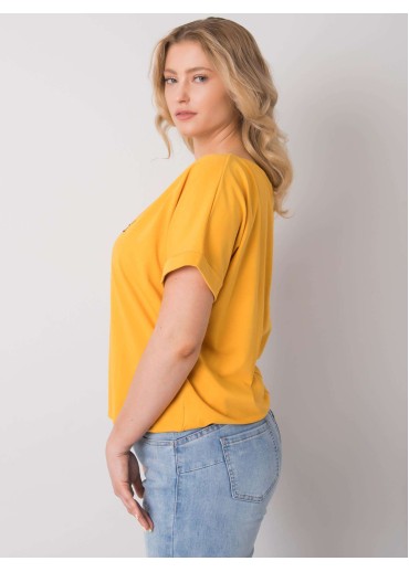 Žlté one size tričko s výšivkou