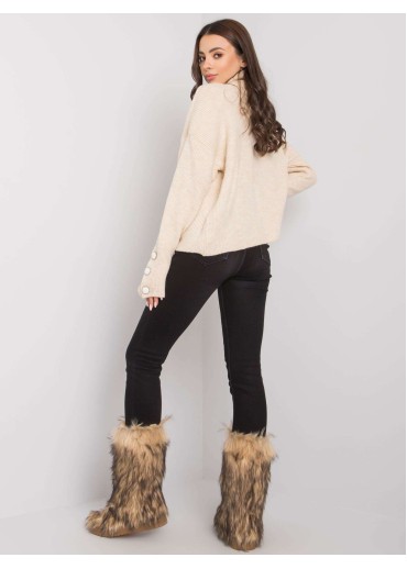 Béžovo hnedý dámsky sveter