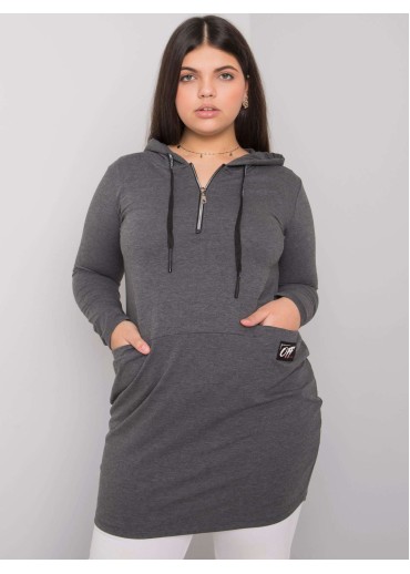 Tmavosivá tunika s kapucňou