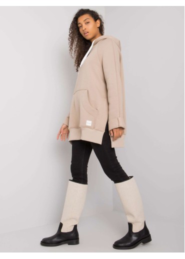 Béžovo hnedá mikina s kapucňou