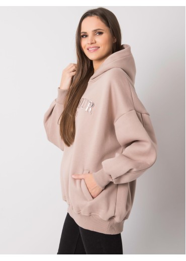 Béžovo hnedá mikina s kapucňou