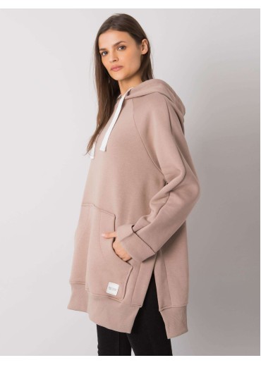 Béžovo hnedá mikina s kapucňou