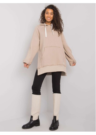 Béžovo hnedá mikina s kapucňou