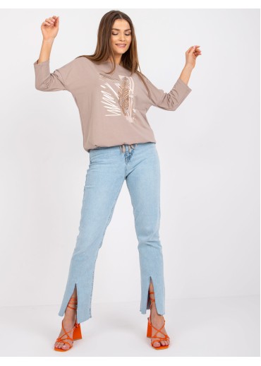 Béžovo hnedé elegantné tričko