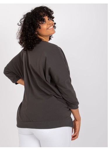 Khaki zelené tričko s 3/4 rukávom