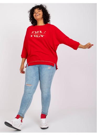 Červené tričko s 3/4 rukávom