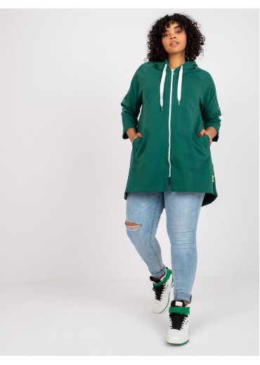 Tmavozelená mikina na zips