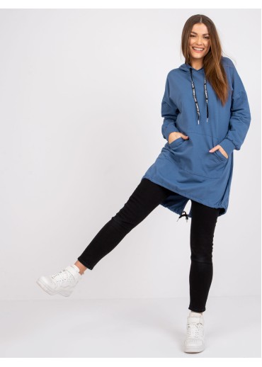 Svetlomodrá predĺžená mikina