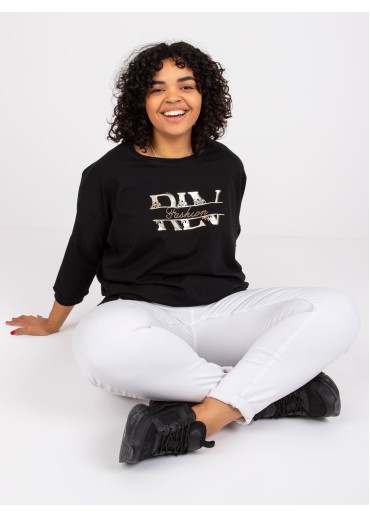 Čierne tričko s 3/4 rukávom