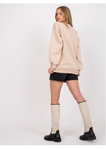 Béžovo hnedá basic mikina