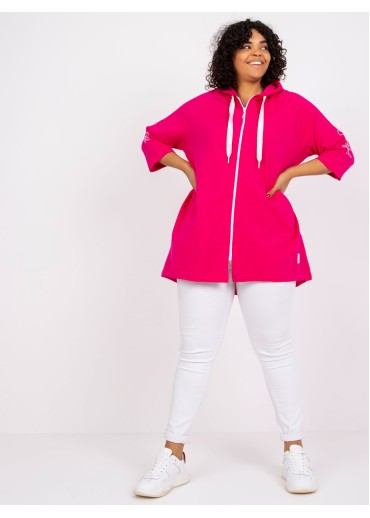 Fuchsiovo ružová mikina na zips