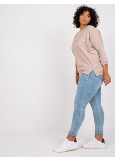 Béžovo hnedé tričko s 3/4 rukávom