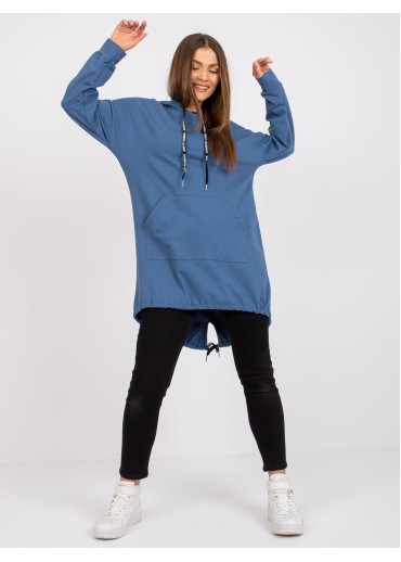 Svetlomodrá predĺžená mikina