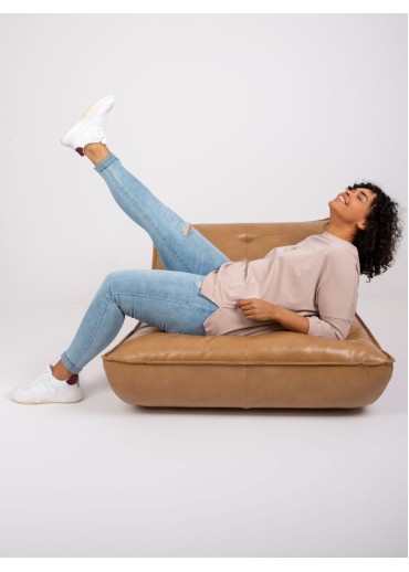 Béžovo hnedé tričko s 3/4 rukávom