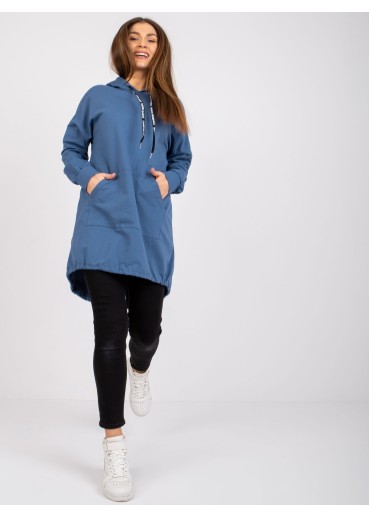 Svetlomodrá predĺžená mikina